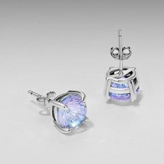 Boucles d'Oreilles Puces Pierre Feu d'Artifice en Argent 925