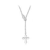 Collier en Y Croix Foi Éternelle en Argent 925