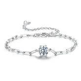 Bracelet Moissanite Étincelant en Argent 925 avec Certificat