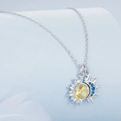 Collier Pendentif Soleil et Lune en Argent 925