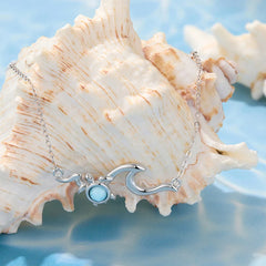Collier Tortue Vague Larimar en Argent 925