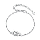 Bracelet Menottes Cœur en Argent 925