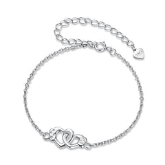 Bracelet Menottes Cœur en Argent 925