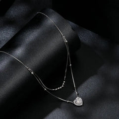 Collier Moissanite Double Rang en Argent 925 avec Certificat