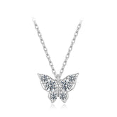 Collier Papillon Moissanite en Argent 925 avec Certificat