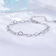 Bracelet à Breloque Cœur en Argent 925