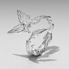 Bague Ajustable Phénix en Argent 925