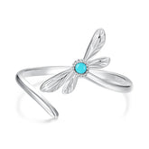 Bague Ajustable Libellule Turquoise en Argent 925