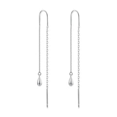 Boucles d'Oreilles Pendantes Goutte à Pampille en Argent 925