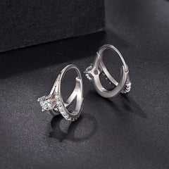 Créoles Double Rang Moissanite en Argent 925 avec Certificat