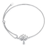 Bracelet Coulissant Fleur de Lotus en Argent 925