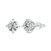 Boucles d'Oreilles Puces Moissanite 1ct en Argent 925 avec Certificats