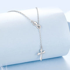 Collier en Y Croix Foi Éternelle en Argent 925