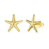 Boucles d'Oreilles Puces Petite Étoile de Mer en Argent 925
