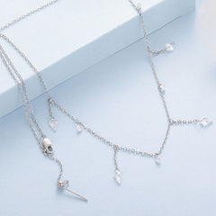 Collier Pendentif Zircon Dansant en Argent 925