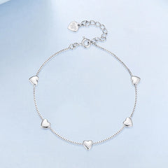 Bracelet Maillons Cœur en Argent 925
