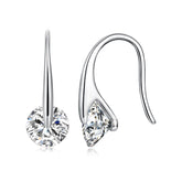 Boucles d'Oreilles Crochet Moissanite Rotative 1ct en Argent 925 avec Certificats