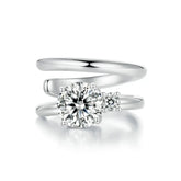 Boucle d'Oreille Cartilage Moissanite Double Rang en Argent 925 avec Certificat