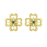 Boucles d'Oreilles Puces Trèfle en Argent 925