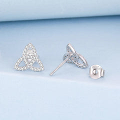Boucles d'Oreilles Puces Nœud Celtique en Argent 925
