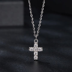Collier Pendentif Croix en Argent 925 avec Certificat
