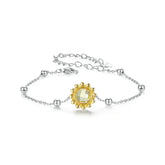 Bracelet à Breloque Tournesol en Argent 925