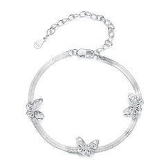 Bracelet à Breloque Papillon en Argent 925