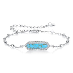 Bracelet Turquoise Minimaliste en Argent 925