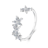 Bague Ajustable Feuille d'Automne en Argent 925