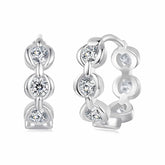 Créoles Chaîne Moissanite en Argent 925 avec Certificat