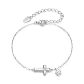 Bracelet Croix Lumière d'Étoile en Argent 925