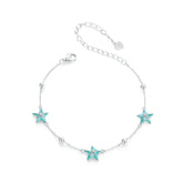Bracelet Étoile de Mer Bleu-Vert en Argent 925