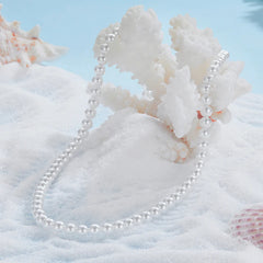 Collier Perles de Coquillage 5mm en Argent 925