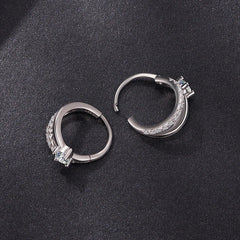 Créoles Double Rang Moissanite en Argent 925 avec Certificat