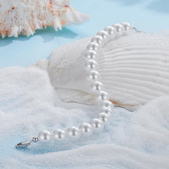 Bracelet Perles de Coquillage 8mm en Argent 925