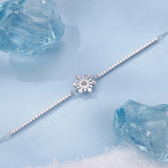Bracelet Ajustable Fleur de Givre en Argent 925
