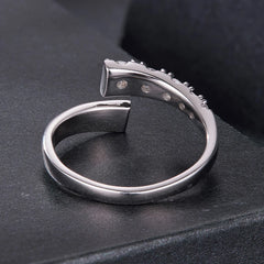 Bague Ajustable Moissanite Tendance en Argent 925 avec Certificat