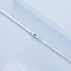 Bracelet Élégant Vert Émeraude en Argent 925