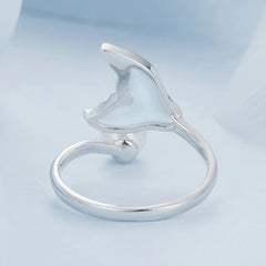 Bague Queue de Poisson et Perle Coquillage en Argent 925