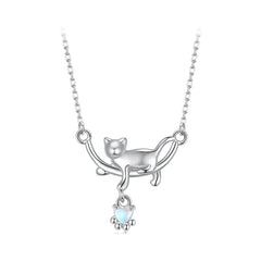 Collier Pendentif Chat en Argent 925