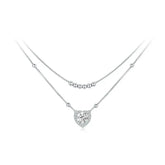 Collier Moissanite Double Rang en Argent 925 avec Certificat