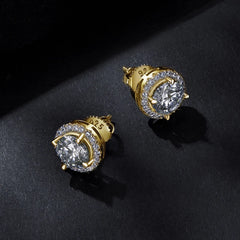 Boucles d'Oreilles Puces Moissanite 1ct en Argent 925 avec Certificats
