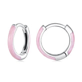 Créoles Anneau Rose en Argent 925