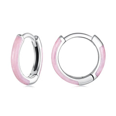 Créoles Anneau Rose en Argent 925