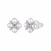 Boucles d'Oreilles Puces Trèfle Moissanite en Argent 925 avec Certificat