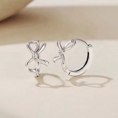 Boucles d'Oreilles Puces Nœud en Argent 925
