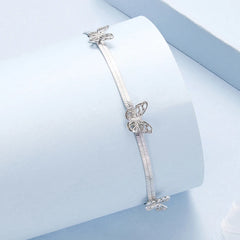Bracelet à Breloque Papillon en Argent 925