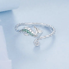 Bague Ajustable Hippocampe en Argent 925