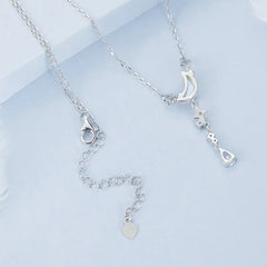 Collier Lune et Galaxie en Argent 925