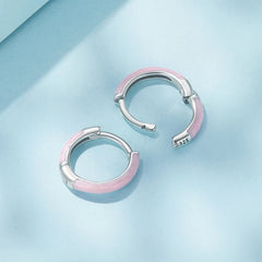 Créoles Anneau Rose en Argent 925